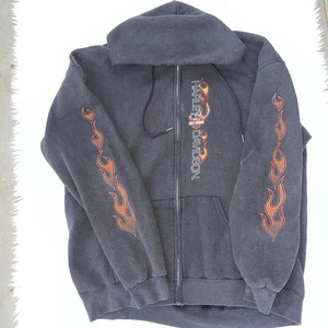 Vintage 2002 Harley-Davidson Herren XL Flame Graphic Zip Hoodie Schwarz Y2K - Bild 1 von 9