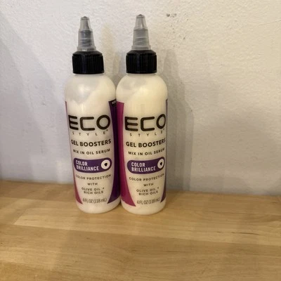 2 Bottles Eco Style Color Brilliance boosters mix in oil serum 4oz color protect - Image 1 of 3