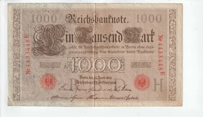 1910 Germany Reichsbanknote 1000 Mark - Image 1 of 2