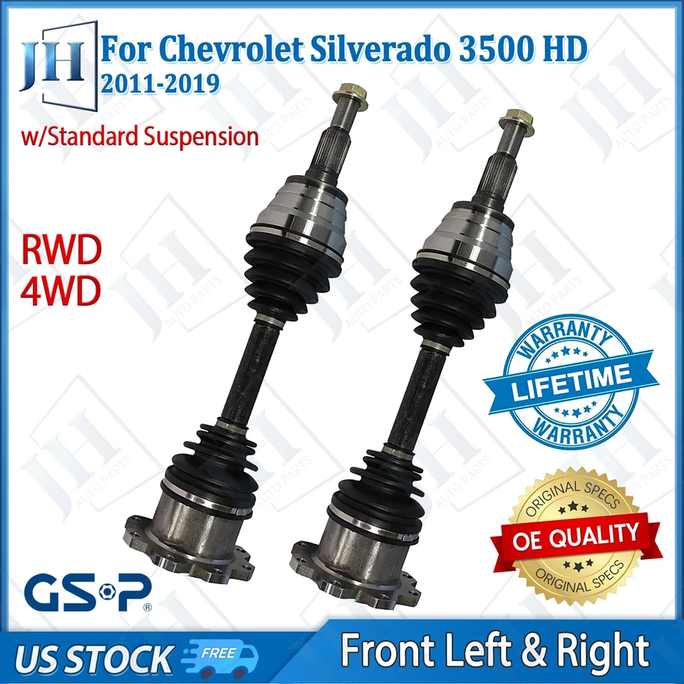 OE Front Pair CV Axle Shaft Set for 2011-19 Chevy Silverado GMC Sierra 2500 3500 - Image 1 of 4