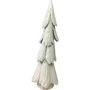 Ceramic Christmas Tree Glazed White Decorative Holiday Ornament 52cm TH - Picture 1 of 6