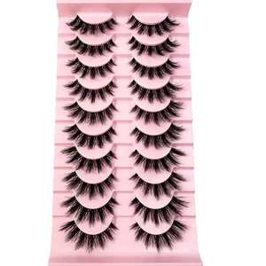 10 Paar natürliche lange transparente Stiel 3D Nerz Wimpern Manga Lashes Hot False  - Bild 1 von 13