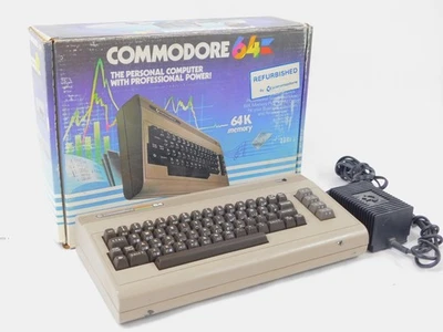 Commodore 64 Vintage 64K Memory Computer + Box + Power Supply (boots to Basic) - Image 1 of 4