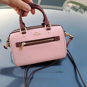 Borsa a mano Coach rosa bicolore mini Rowan borsa a cupola CF375 - Foto 1 di 11
