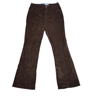 Pantalones acampanados Old azul marino marrón pana tiro alto para mujer talla 14 Y2K Foto 1 de 4