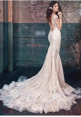 Vestido de novia Galia Lahav flor 2 marfil rubor encaje tul bling vestido de baile Foto 1 de 4