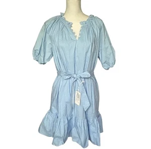 Biesen Hyazinthe Hauskleid blau Puffärmel Rüschensaum NEU Kurzarm M - Bild 1 von 14