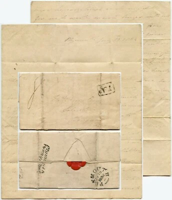 1832 LETTER PLYMOUTH PENNY POST +No.1 BOXED RECEIVING HOUSE of STONEHOUSE Ageing - Image 1 of 4