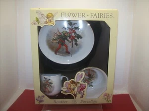 HOLLY BERRY FLOWER FAIRIES REUTTER PORZELLAN GERMANY F. WARNE DINNER SET - Picture 1 of 6
