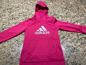 Nice! ADIDAS Pink Hooded Sweatshirt! - Size Youth MEDIUM 8/10 - Picture 1 of 9