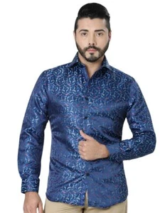 Camisa Casual M/Larga Spcls Centenario 100% Microfibra Azul ID 41168 - Imagen 1 de 1