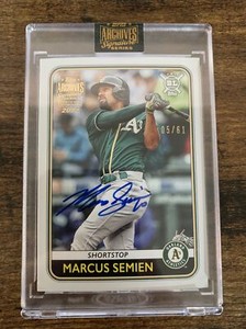 2022 Topps Archives Signature Series 2020 Big League Marcus Semien Auto /61