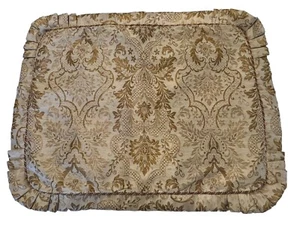 Two CROSCILL Excelsior Gold PILLOW SHAMS Baroque Paisley Scroll Pleated Standard - Picture 1 of 10