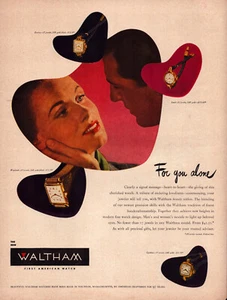 Waltham Watch Massachusetts MA First American Watch Vintage Print Ad 1947 - Picture 1 of 4