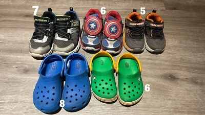 Lote de zapatillas y cocodrilos para niños pequeños talla 5-8 Foto 1 de 4