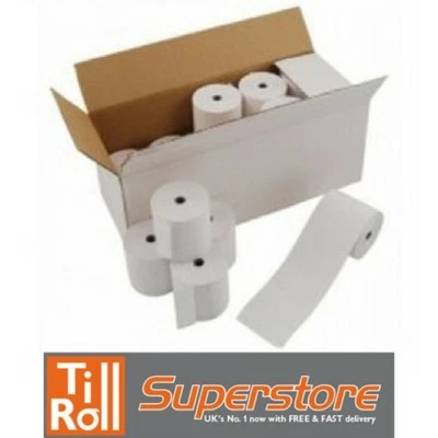 TILL ROLL SUPERSTORE 57 x 25mm Thermal Paper Till Rolls For Credit Card Machines BEST PRICE 57x25mm