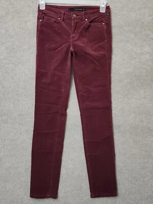 Calvin Klein Ultimate Skinny Corduroy Pants Womens 27 4 Burgundy Red Stretch - Imagem 1 de 4