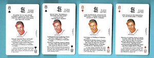 FOUR DIFFERENT STAN MUSIAL 1991 U.S. GAMES BASEBALL LEGENDS GAME PLAYING CARDS