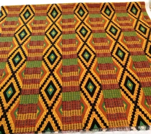 1 yd David Textiles Fabric Southwestern Aztex Geometric Orange Black Green - Picture 1 of 4