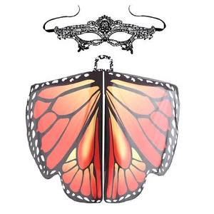 Butterfly Wings Cape Shawl Adult Fairy Cloak Costume Fancy Dress Party - Picture 1 of 20