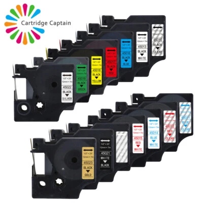 PRESTIGECARTRIDGE COMPATIBLE SERIES STANDARD LABELLING TAPE For DYMO D1 12mm, All colours