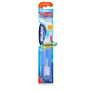 Wisdom Travel Toothbrush Medium Bristles Portable Compact Folding Handle  - Picture 1 of 1