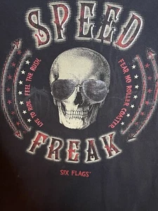 Speed Freak Live The Ride Six Flags Crewneck T-shirt Men's Size Medium Black - Picture 1 of 6