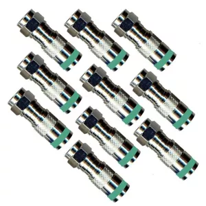 10x F-Kompressionsstecker F-KPS 51 mit Dichtring für Ø 7,1 mm Koax Kabel grün - Bild 1 von 2