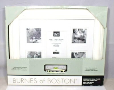 Burnes of Boston 10 x 13 White Collage Decorative Photo Frame w/Level Line New - Image 1 of 4