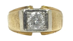 Esquiste 14kt Diamond Yellow & White Gold Solitaire Ring .35ct - Bild 1 von 3