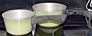 Club Cookware Vintage Aluminum Set of 2 Sauce Pans Pots Avocado Olive Green  - Picture 1 of 12
