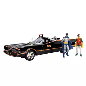 1966 Classic Batmobile 1:18 Die-Cast with Batman & Robin Figures - Picture 1 of 12