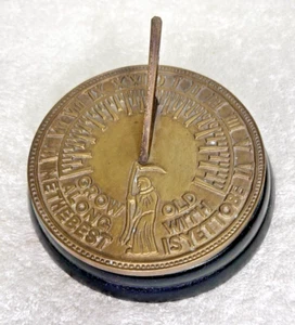 Older Brass Mounted Sundial Grow Old Along With Me The Best Yet To Bird Detail - Picture 1 of 8