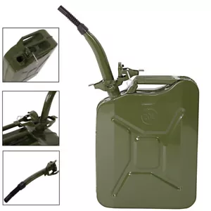 20 Liter Metall Benzinkanister Diesel Kraftstoff Kanister Grün Mit Ausgießer 20L - Bild 1 von 12