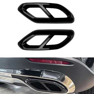 2 tubi di scarico posteriori Trim per Benz GLC X254 2023-2024 GLC260 GLC300 AMG nero - Foto 1 di 6