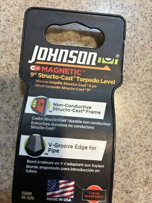 Johnson Magnetic Torpedo Level. 9 inches long. New. - Image 1 of 3