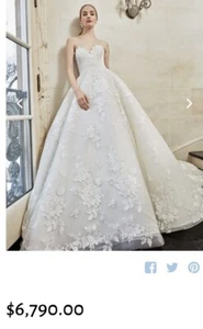 Amazing Sareh Nouri Greer Floral White Wedding Dress Size 4 - Bild 1 von 15