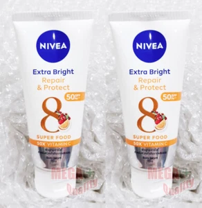 2 x NIVEA BODY LOTION UV SPF 50 BRIGHT SERUM SUPER CELL REPAIR PROTECT 70 ml - Picture 1 of 2