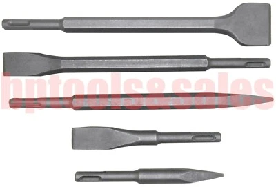 5pc ROTARY HAMMER DRILL SDS PLUS BITS CHISEL SET GROOVE CONCRETE POINT & FLAT