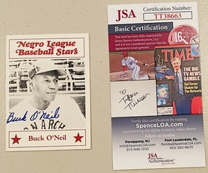 Buck O’Neil Signed Autographed 1986 Larry Fritsch Negro League Card #45 JSA Cert