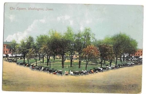 Washington, IA Noble (?), Postkarte Iowa 1909, The Square - Bild 1 von 2