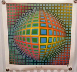 Vintage Vega Nor 1969 - Victor Vasarely #5179 Op-Art Lithograph - Picture 1 of 5