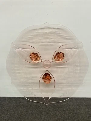 Beautiful, Rare Lancaster Jubilee 13 3/4” Cake Tray Pink Depression Etched Glass - image 1 of 4