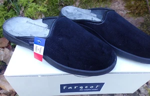 FARGEOT PRESLEY - PANTOUFLES / CHAUSSONS NOIR HOMME - P. 40 - FABRIQUE EN FRANCE - Foto 1 di 8