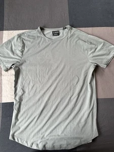 Cuts Curve Hem T Shirt Size L Gray Fitted Muscle - Picture 1 of 6