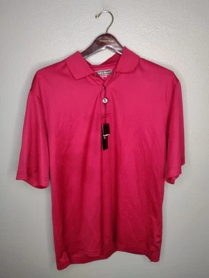 Pebble Beach Men's Performance Polo Shirt Medium Pink Gold Athleisure B4 - Image 1 of 4