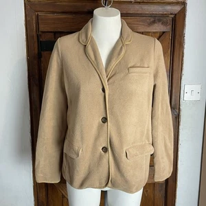 Lands' End Women’s Brown Fleece Cardigan Size M - Picture 1 of 8