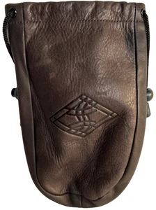 Monedero de cuero genuino bolsa suave cierre con cordón bolso pequeño 9"x"6 LOGO - Imagen 1 de 5