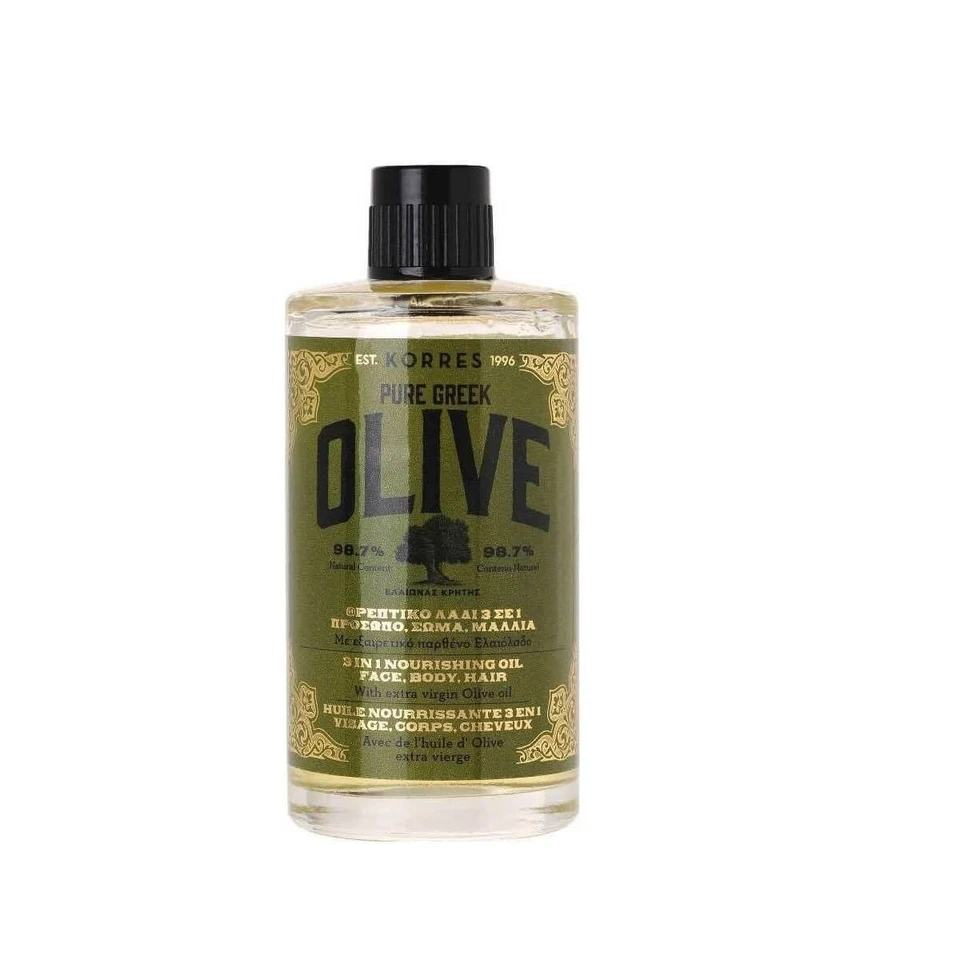 100ml KORRES Pure Greek Olive 3 in 1 Nourishing Oil for Hair Face Body