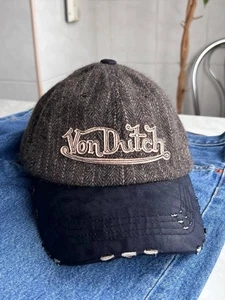 Von Dutch Vintage Mütze Cap Wolle Distressed Style 2000er Lederriemen Y2K Hat - Bild 1 von 17